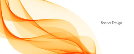 Abstract smooth stylish yellow and orange wave banner background vectorのイラスト素材