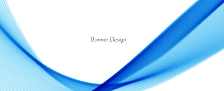 Modern blue motion flowing wave banner backgroundのイラスト素材