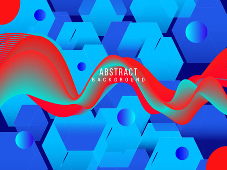 Decorative fluid pattern abstract geometric modern colorful background vectorのイラスト素材
