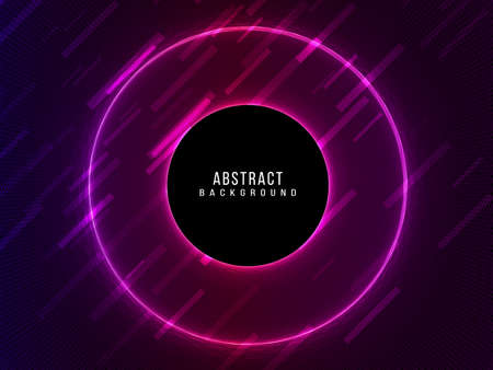 Abstract geometric neon color pattern circular shapre pattern background vectorのイラスト素材