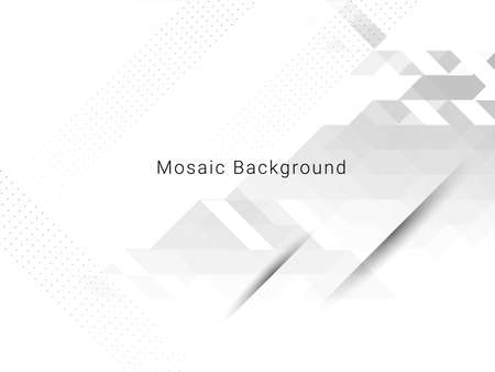 Abstract grey and white geometric stylish mosaic modern background design vectorのイラスト素材