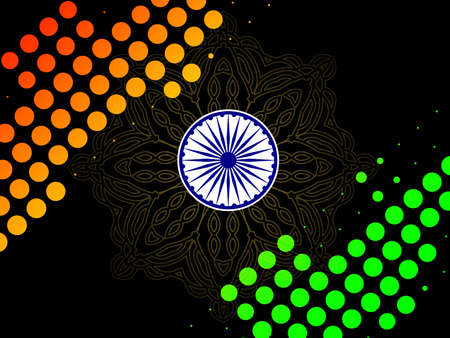 Abstract tricolor indian flag background illustration vectorのイラスト素材