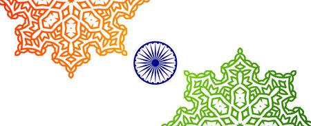 Abstract tricolor indian flag background illustration vectorのイラスト素材