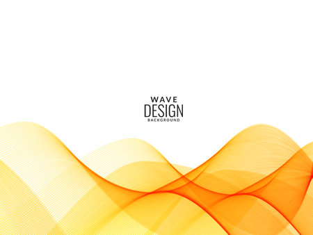Decorative design modern pattern with stylish smooth yellow wave background vectorのイラスト素材