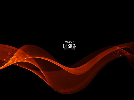 Abstract redish orange light flowing stylish wave modern illustration pattern background vectorのイラスト素材