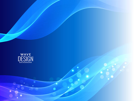 Blue color abstract wave design background vectorのイラスト素材