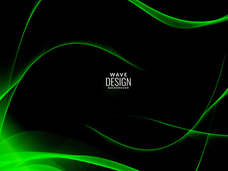 Green color abstract wave design background vectorのイラスト素材