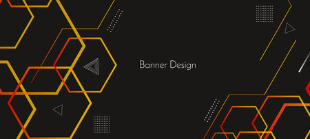 Abstract geometric hexagonal pattern element lines pattern design banner background vector