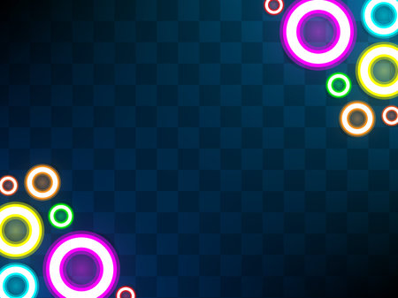 Circle neon lamp abstract background. Power glowing circle. Vector illustration.のイラスト素材