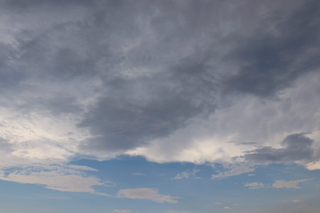 Clouds in the sky and blue sky in the low clouds.