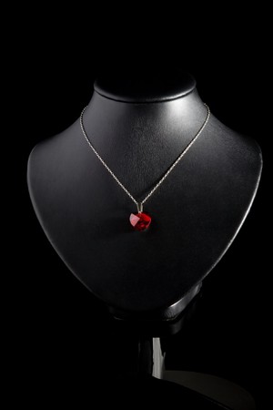 Necklace on a black background.の写真素材