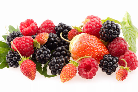 Fresh berriess isolated on a white background.