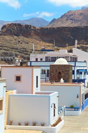 Traditional beautiful colorful houses in Grand Canary の写真素材