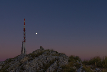 Transmitter on the top of Sveti Jure peak in the Biokovo mountains / Croatiaの写真素材
