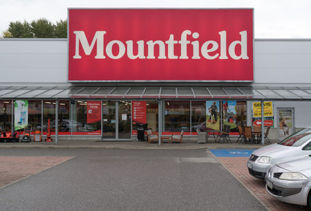 23 of October, 2017, Editorial photo of Mountfield supermarket, shopping park, Brno, Czech Republic