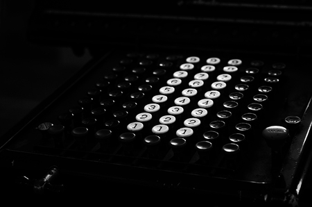 Old mechanical calculatorの写真素材