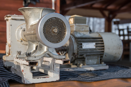 Electric mill for meatの写真素材