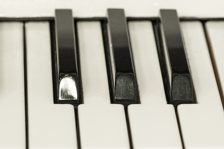 Black and white piano keyboardの写真素材