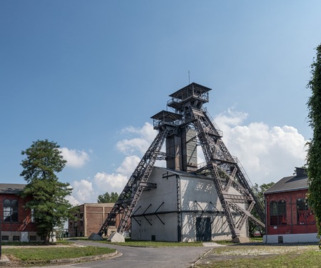 Historickal mining derrick, Zarubek Ostravaの写真素材
