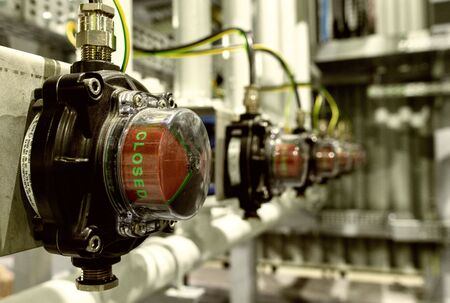 Optical indication of ball valve condition. The valve is now closed.の写真素材