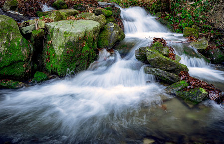 Satina creek with waterfals