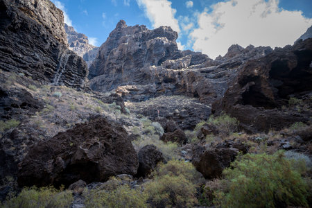 Masca canyon, view from Masca canyon footpath, Tenerifeの写真素材