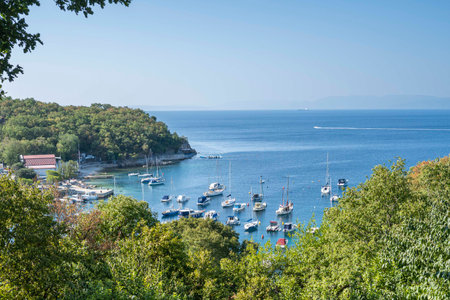 Kostrena bay during summer sunny dayの写真素材