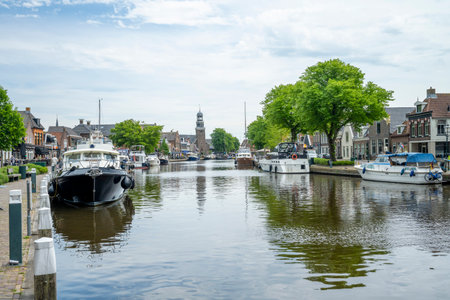 View on the canals of Lemmer.の写真素材