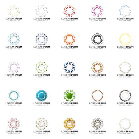 set a full color modern abstract logo designsのイラスト素材