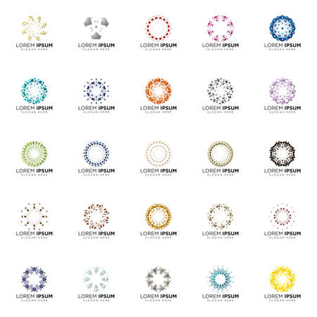 set a full color modern abstract logo designsのイラスト素材