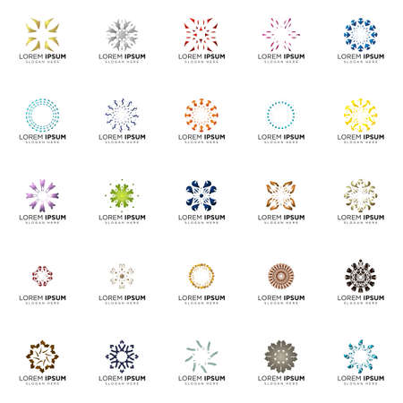 set a full color modern abstract logo designsのイラスト素材