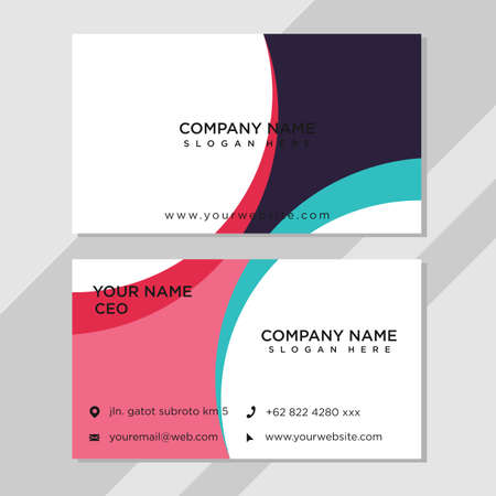 blue and pink color accounting concept business cardのイラスト素材