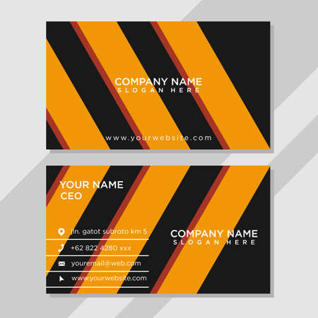 orange and black color arrow line concept business cardのイラスト素材