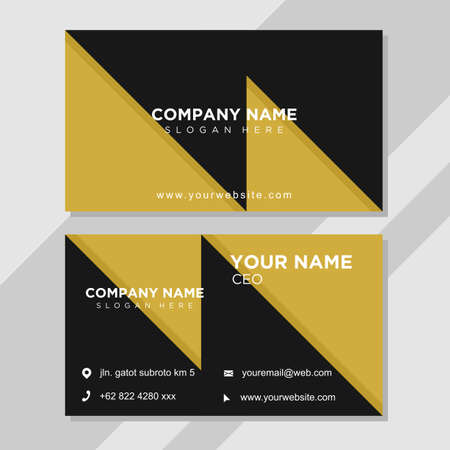 yellow and black color lightning concept business cardのイラスト素材