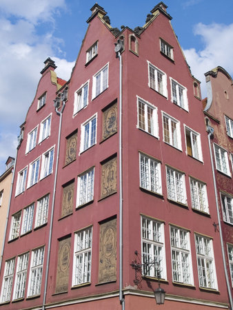 One of many historical tenement houses in Gdansk, Poland