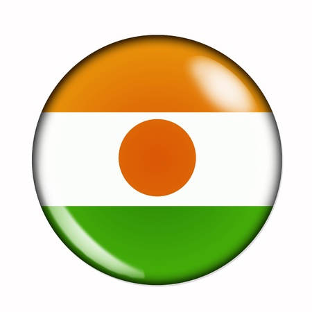 An isolated circular, buttonised flag of Nigerの写真素材
