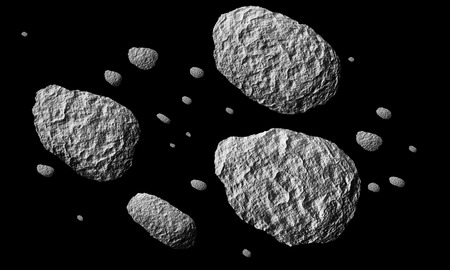 Meteor shower isolated on a black backgroundの写真素材