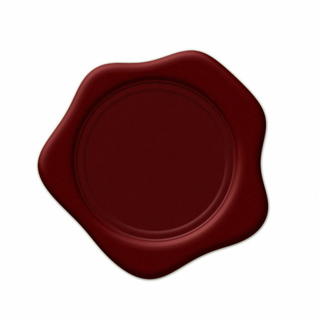 Red wax seal isolated on whiteの写真素材