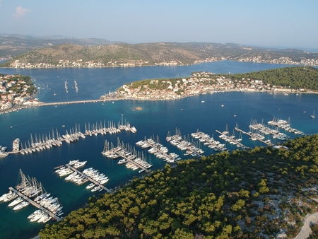 Marina Frapa near Rogoznica from aboveの写真素材