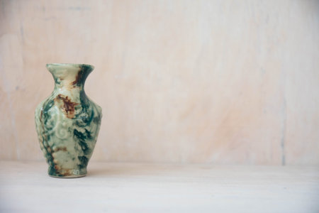 Beautiful small vase on white background. Art soft focusの写真素材