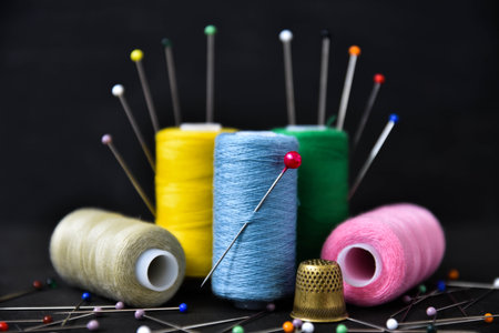 sewing tools collection. art soft focus