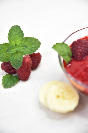 Raspberry smoothies, art soft focusの写真素材