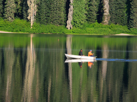 Fishing in the lake