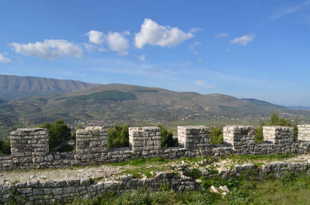 Battlements of Berat Castle, Albaniaのeditorial素材