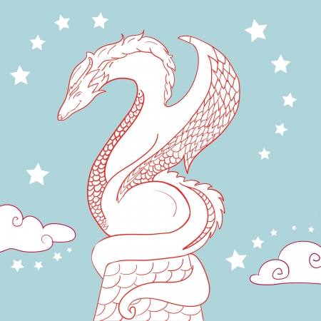 Dragon illustrationの写真素材