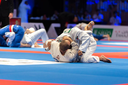 ABU DHABI, UAE - APRIL 19, 2016: ABU DHABI WORLD PROFESSIONAL JIU-JITSU CHAMPIONSHIP 2016 in the...