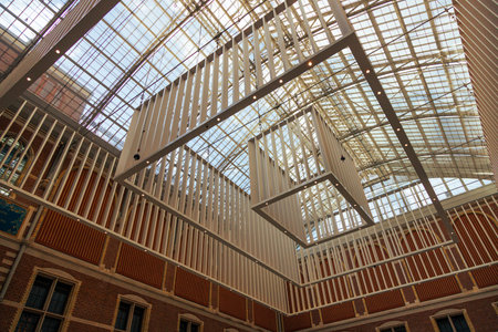 Amsterdam - 02 October 2022 - Roof interior inside of famous Rijksmuseum.のeditorial素材