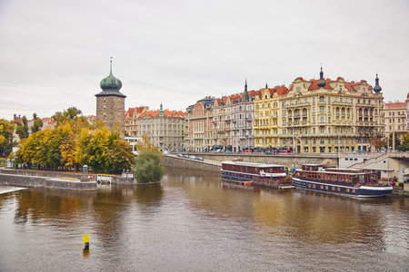 View of Prague cityscape in autumn, historical architecture.の写真素材