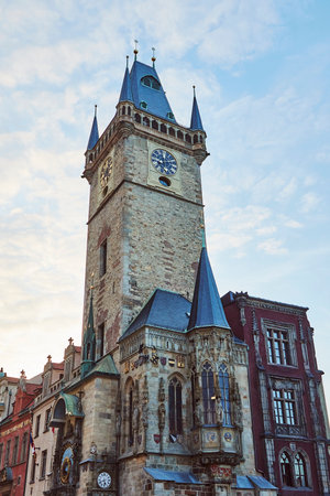 Prague Astronomical Clock Tower on the Old town square.の写真素材