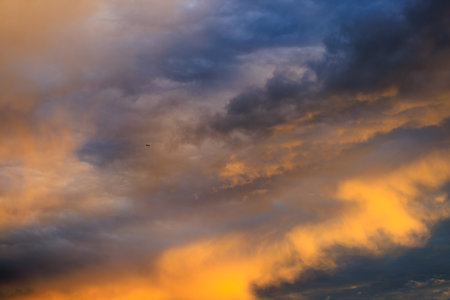Twilight sky and cloud at evening background image.の写真素材